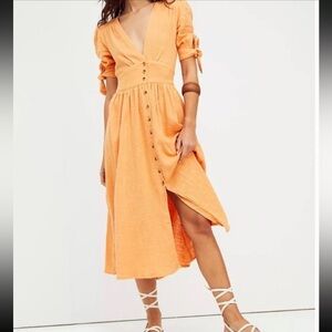 Free People Love of My Life Cotton Gauze Midi Dress Size SP